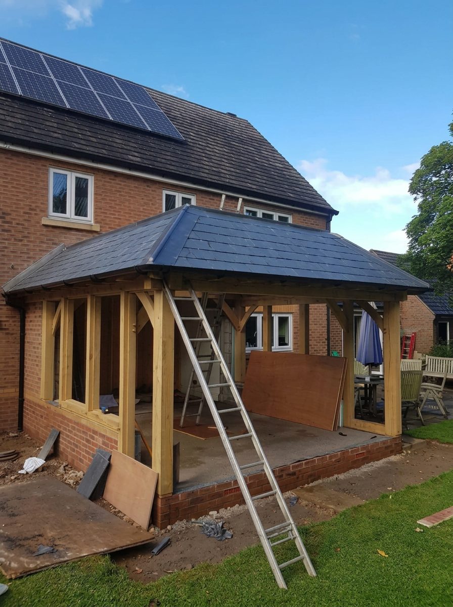 Completed grey slate re-roof on a Bath extension